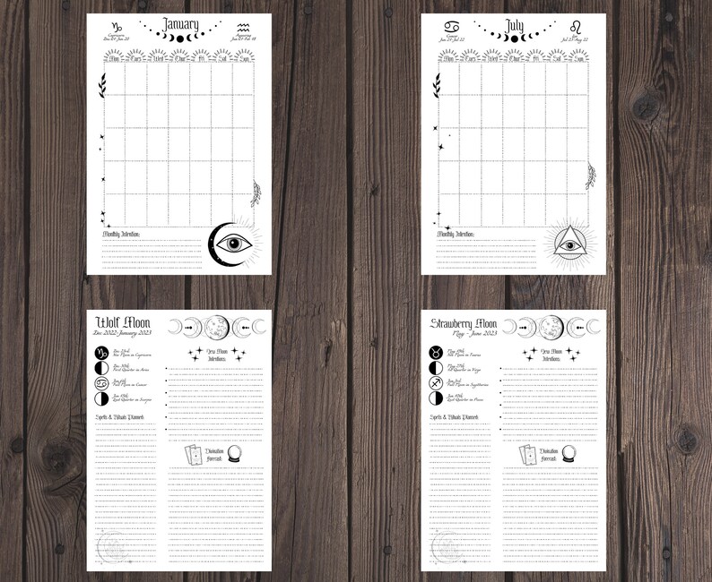 Witchy Planner Printable Pages Witch Planner Pages 2023 A5 - Etsy UK