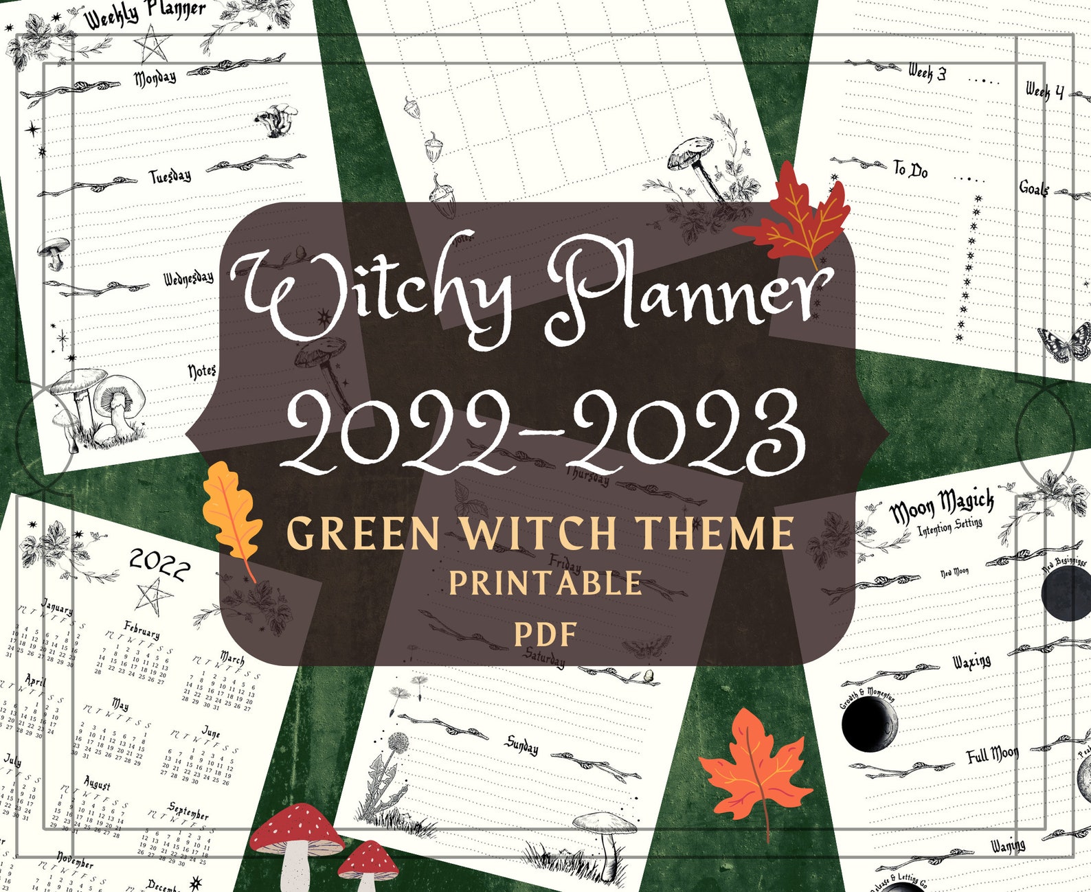 Witchy Planner Printable Pages Witch Planner Pages 2022 Etsy