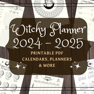 Witchy Planner 2025: Moon Phases, Printable Pages (PDF)