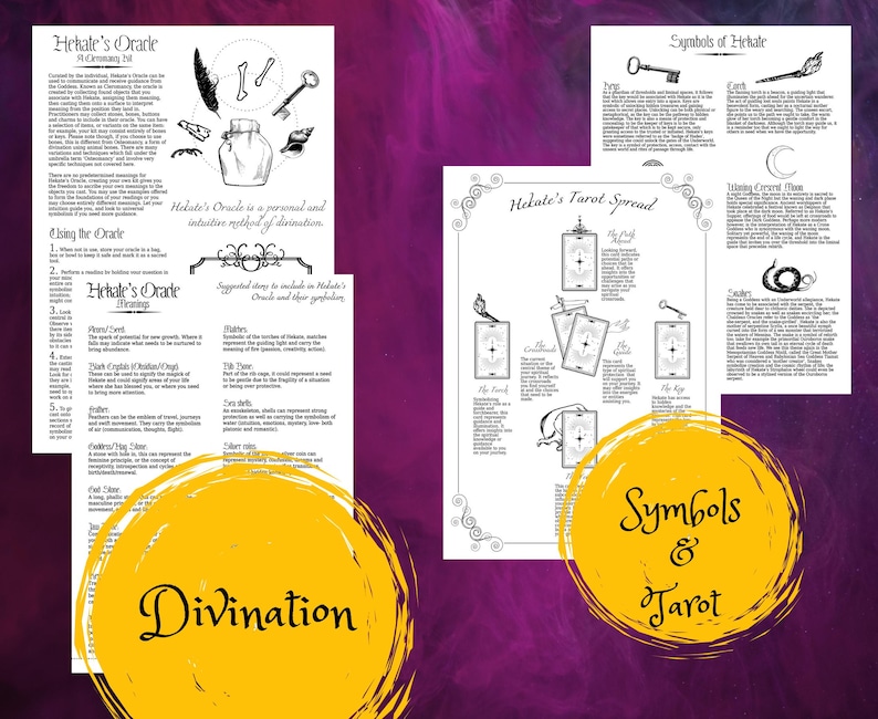 Hekate tarot spread printable grimoire BOS pages