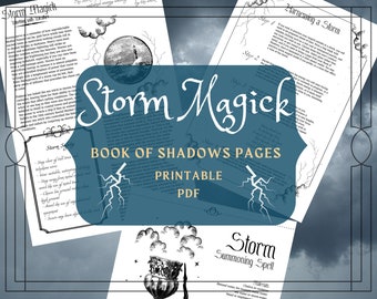 Storm Magic Book of Shadows Pages: Sea Witchcraft (Printable PDF)