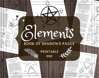 Four Elements Book of Shadows Pages: Witchcraft Grimoire (Digital Download)