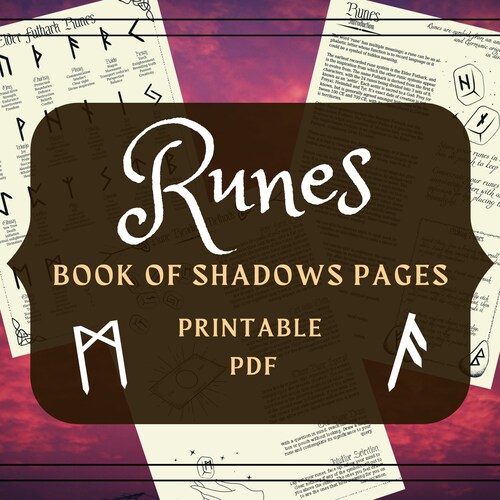 Runes Printable Pages Runes BOS Pages Book of Shadows Pages - Etsy