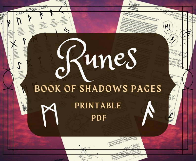 Runes Printable Pages Runes BOS Pages Book of Shadows Pages - Etsy