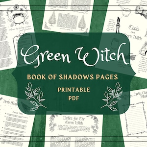 Green Witch Book of Shadows Pages: Herbal Magic, Tree Lore (PDF Printable)