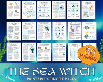 Sea Witch Grimoire: Printable Book of Shadows, Water Magic (PDF Book)