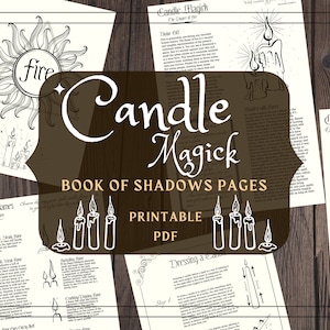 Candle Magick - Candle Spell - BOS Pages Book of Shadows Printable Pages - Spell Book PDF - Grimoire Pages - Witchcraft Candle Magic