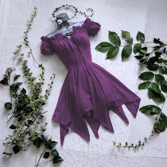 purple fairycore dress Sugar Thrillz Fairycore Cottagecore Glitter Chiffon Strapless Dress With Floral Appliques