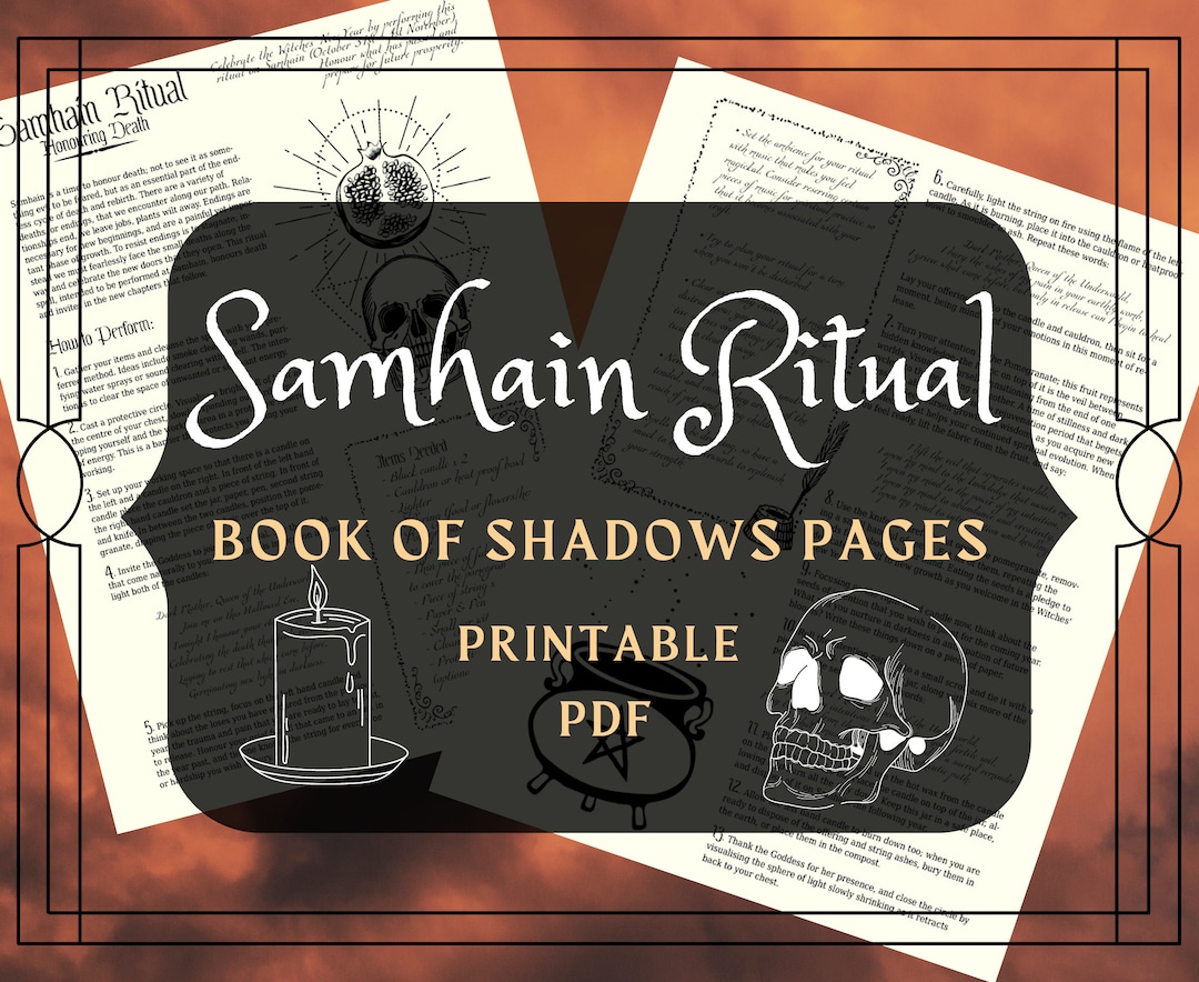 Samhain Ritual Printable Book of Shadows Pages - Halloween Persephone ...