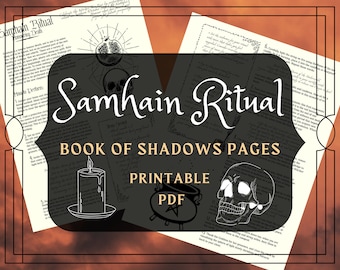 Samhain Ritual Book of Shadows Pages: Wiccan Grimoire (PDF Printable)