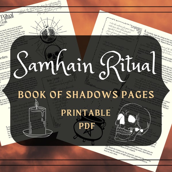 Samhain Ritual Printable Book of Shadows Pages - Halloween Persephone Printable Pages - Dark Goddess Wiccan Sabbat - Samhain Grimoire