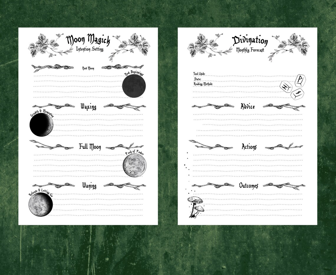 Witchy Planner Printable Pages Witch Planner Pages 2022 - Etsy