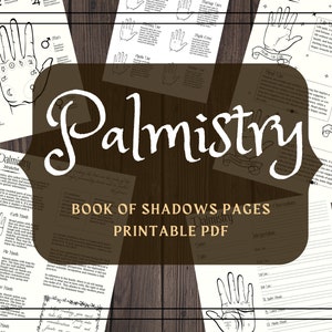Basics of Witchcraft - Palmistry Witchcraft PDF - Printable Pages - Digital Grimoire BOS Pages Book of Shadows - Witchcraft Printables
