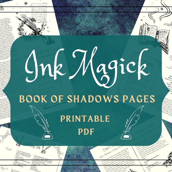 Ink Magic - Dragon's Blood Recipe - Book of Shadows Pages - Printable Book of Shadows - PDF Grimoire - Witchcraft Ink Magick