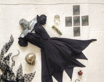 Abito da strega nera Abito da Kore Ninfa fata dei boschi