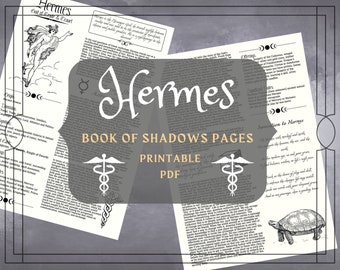 Hermes Book of Shadows Pages – Greek God Grimoire (PDF Pattern)