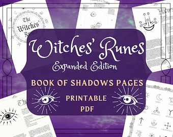 Witches Runes Guide: Book of Shadows Printable Pages (PDF)