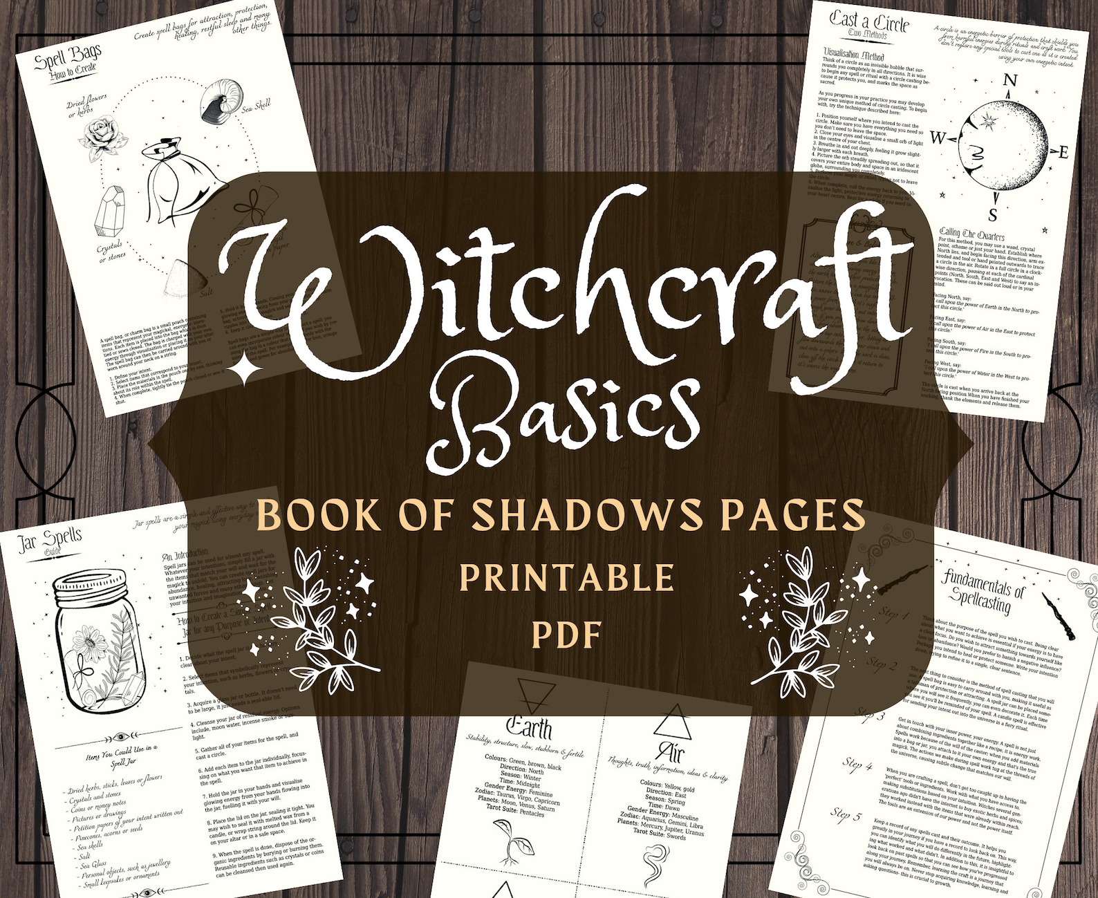 Witchcraft Spell Basics - Printable Grimoire Pages - BOS Pages - Etsy