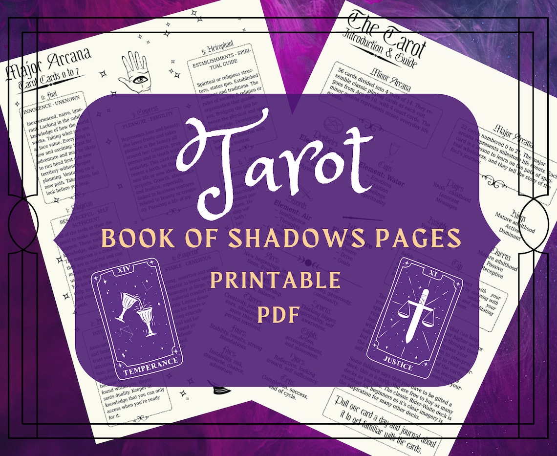 Tarot Cheat Sheet Tarot Printable Pages Tarot Beginner - Etsy UK