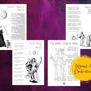 Prayers and hymns to Hekate; printable pages for Hekate's Grimoire Book of Shadows