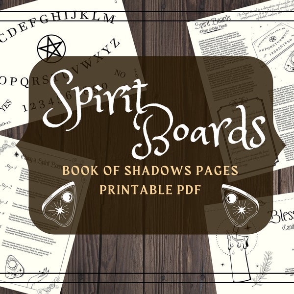 Ouija Board Printable Pages - BOS Pages Book of Shadows Printable Pages - Spirit Board  Printable Grimoire Pages - Spirit Communication