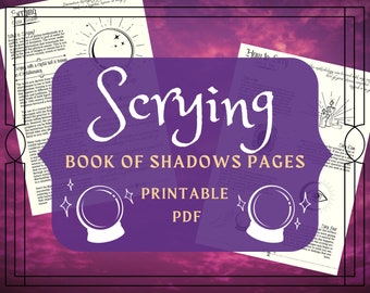 Basic of Witchcraft: Scrying Printable Pages - Book of Shadows Pages - Crystal Ball Reading - Scrying BOS Pages Witchcraft PDF Witchy