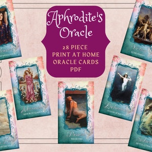 Tarjetas de Oráculo Imprimibles de Afrodita - Love Magic Oracle Deck + Afrodita Libro de las Sombras Páginas PDF Goddess Oracle Deck