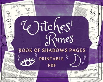 Witches Runes Printable Pages: Book of Shadows Reference (PDF)