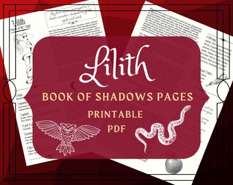 Lilith Book of Shadows Printable Pages: Dark Goddess Profile (PDF)