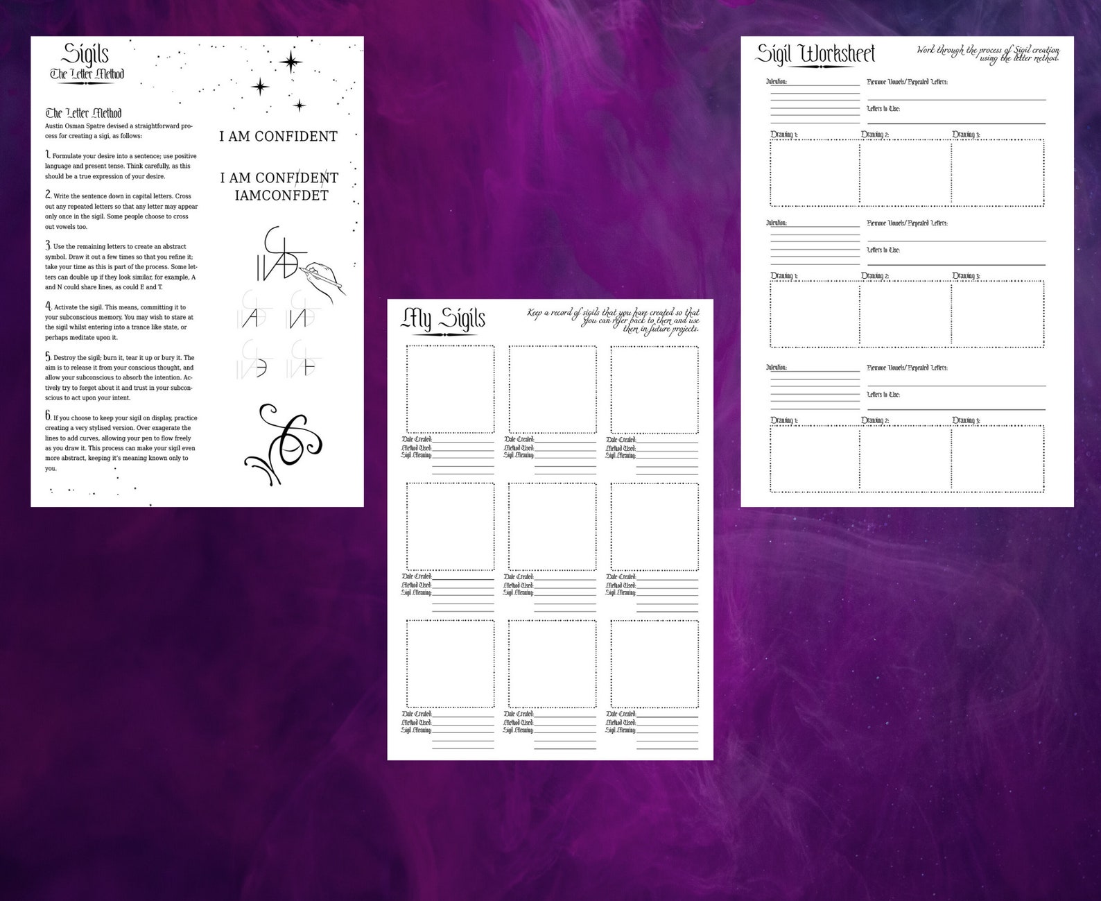 Sigil Printable Pages Sigil Book of Shadows Pages Sigil - Etsy