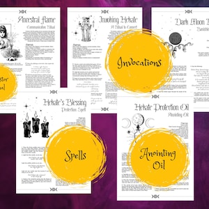 Hekate spell book. Printable pages of spells and invocations for Hekate's Grimoire