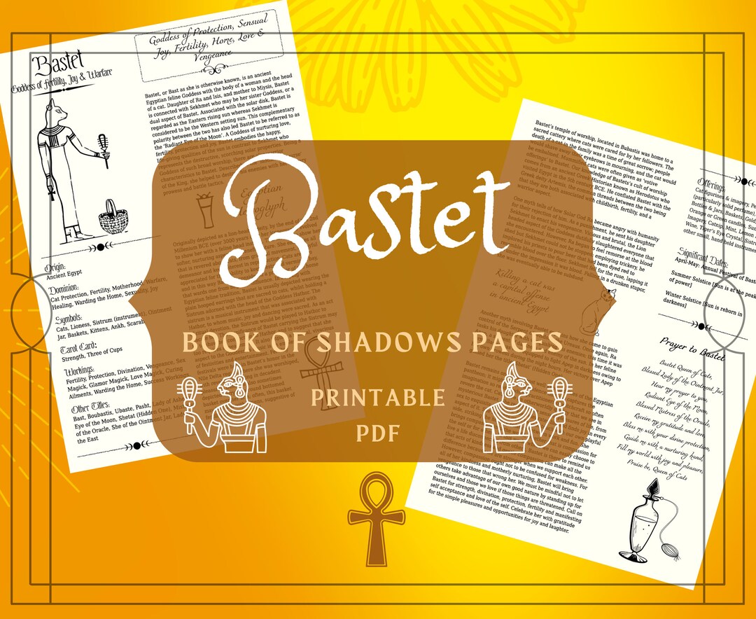 Bastet Printable Pages Bastet Book of Shadows Pages Egyptian Deity ...