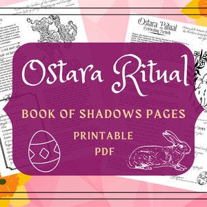 Páginas imprimibles del Libro de las Sombras del Ritual de Ostara - Páginas imprimibles del Equinoccio de Primavera - Sabbat Wiccan - Páginas del Grimorio de Ostara - Páginas BOS
