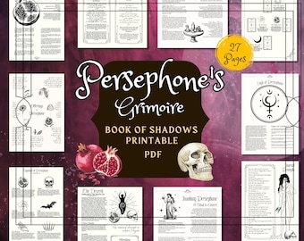 Persephone Book of Shadows Pages: Grimoire Printable (PDF)