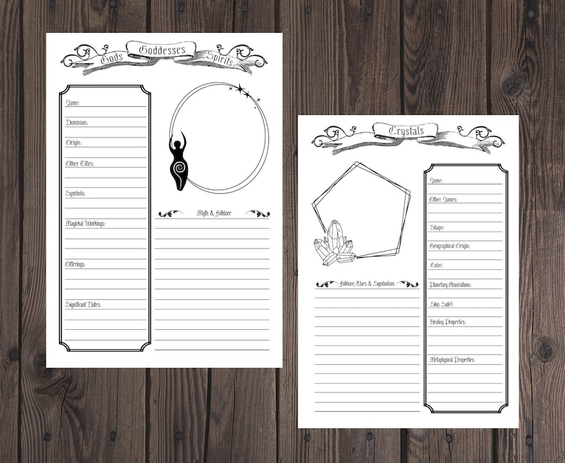 Blank Grimoire Pages Printable Book of Shadows Blank Spell - Etsy UK