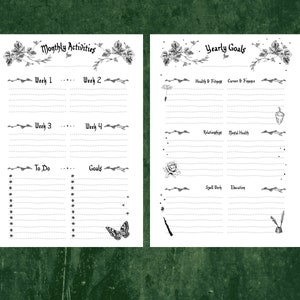 Witchy Planner Printable Pages - Witch Planner Pages - 2025 A4 A5 ...