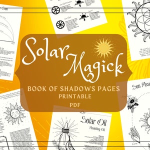 Solar Magic Printable Pages - Sun Book of Shadows Pages - Planetary Magick Grimoire - BOS Pages - Sun Grimoire Pages - Solar Witch Litha