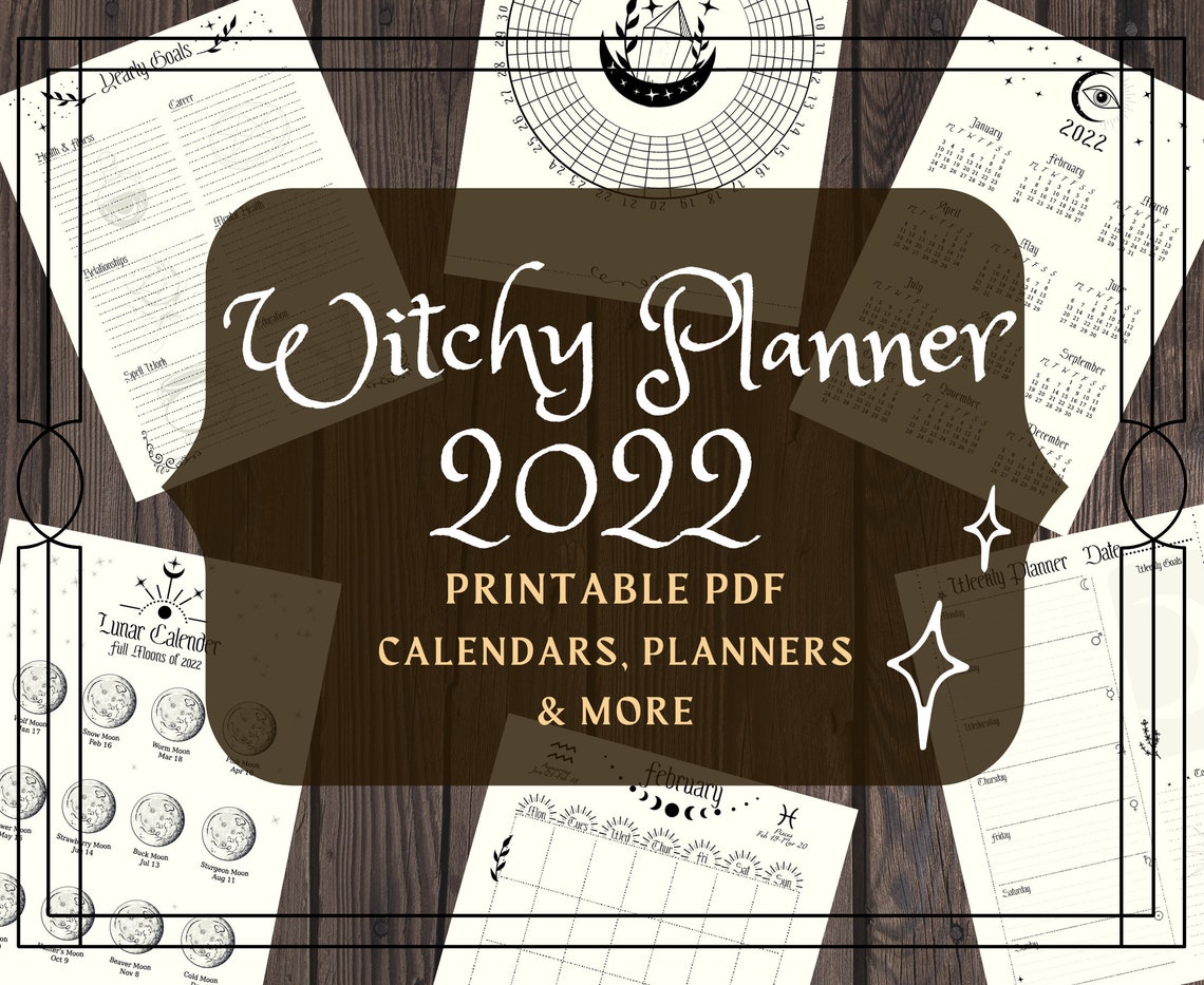 Witchy Planner Printable Pages Witch Planner Pages 2022 A5 | Etsy