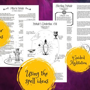 Altar to Hekate and protection oil for Hecate, printable grimoire pages.