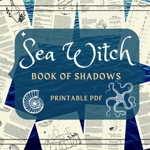 Sea Witch Book of Shadows Pages: Printable Grimoire (PDF Download A4/US Letter Size)