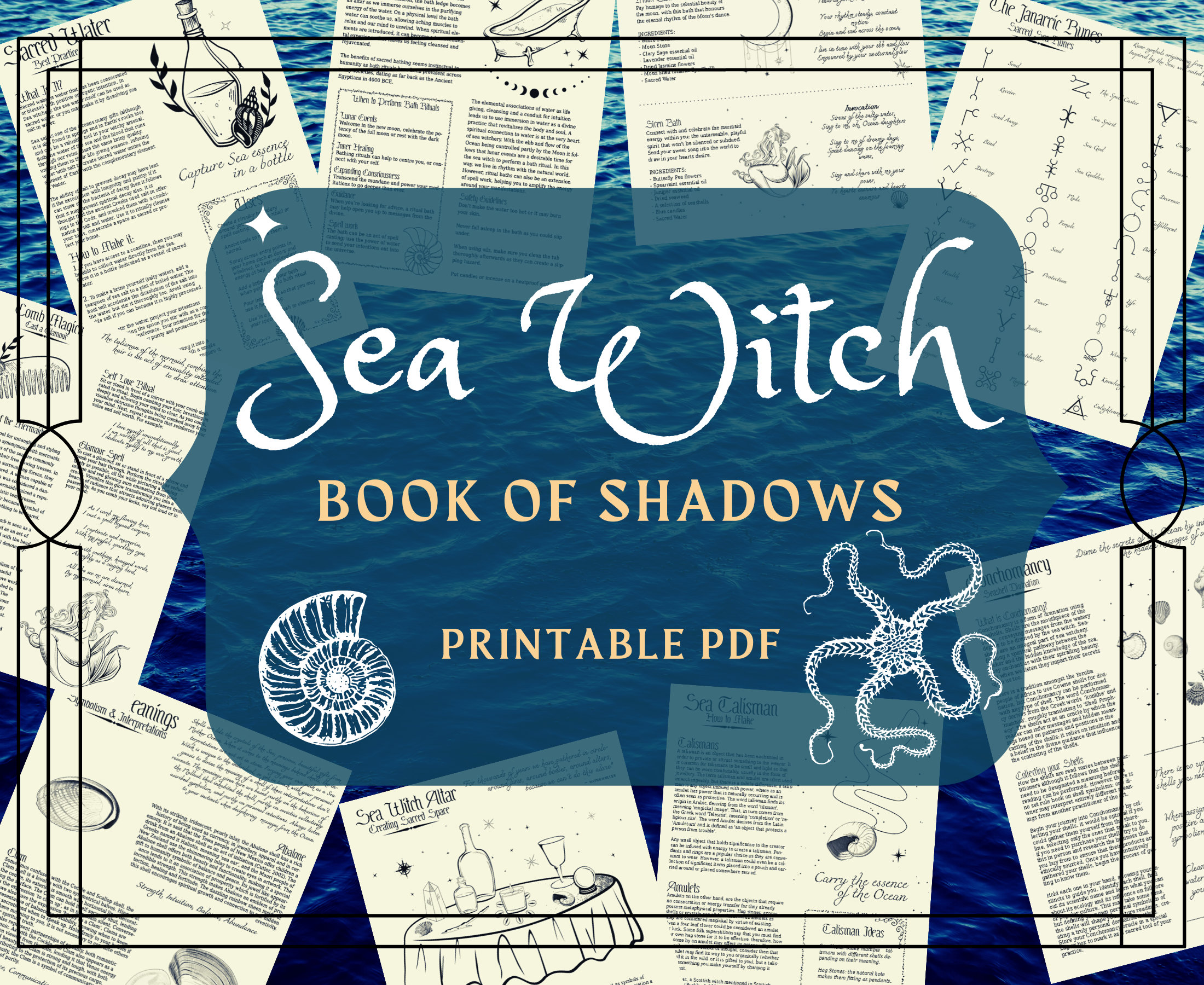 Sea Witch Book of Shadows Pages Printable Grimoire (PDF Download