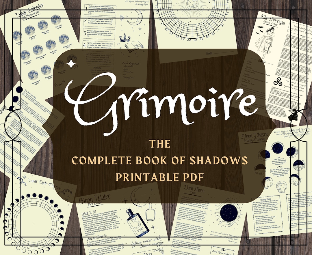 Printable Book of Shadows: Complete Grimoire Pages (PDF)