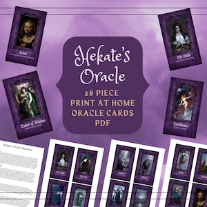 Cartes Oracle imprimables Hekate - Shadow Work Oracle Deck + Hekate Book of Shadows Pages PDF Goddess Oracle Deck