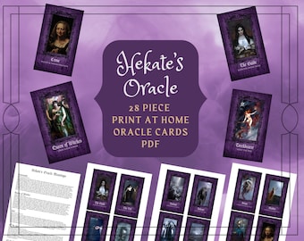 Hekate Printable Oracle Cards - Shadow Work Oracle Deck + Hekate Book of Shadows Pages PDF Goddess Oracle Deck