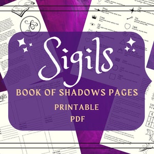 Siegelseiten zum ausdrucken - Siegelbuch der Schatten Seiten - Siegel-Spickzettel - Hexenhafte Seiten - Grimoire zum Hexenzauber