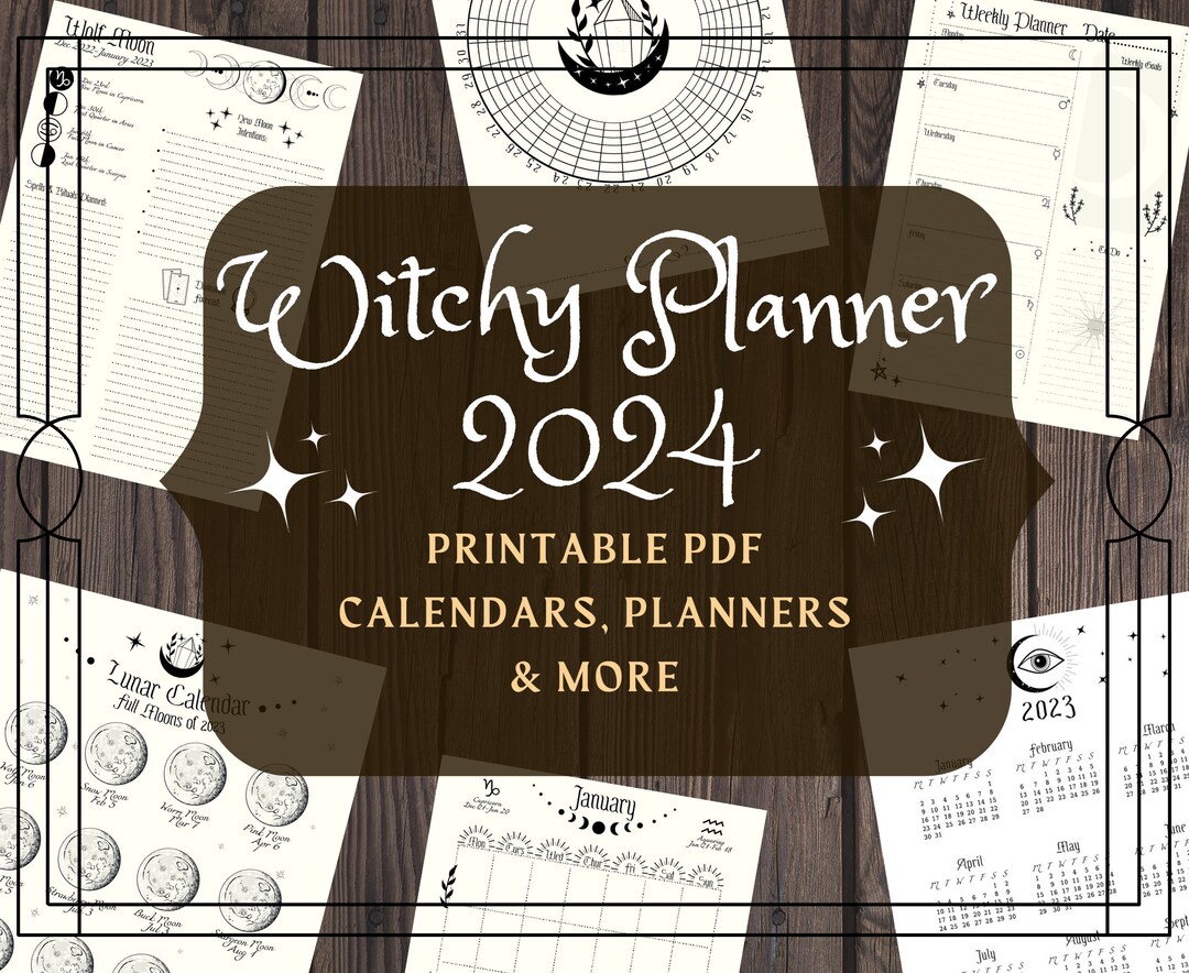 Witchy Planner Printable Pages Witch Planner Pages 2024 Year Planner Witchy Planner Printable Pages Witch Planner Pages 2024 Year Planner