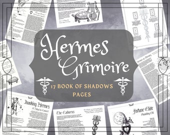 Hermes Grimoire afdrukbare pagina's - Hermes Book of Shadows-pagina's - Griekse God-profiel - Mercury Witchcraft Grimoire-pagina's - Hermes BOS-pagina's