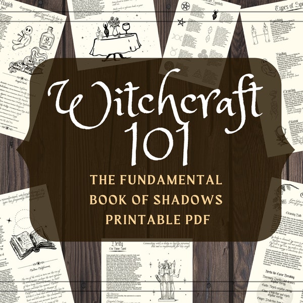 Basics of Witchcraft 101 Printable Grimoire Pages - Book of Shadows PDF BOS Pages