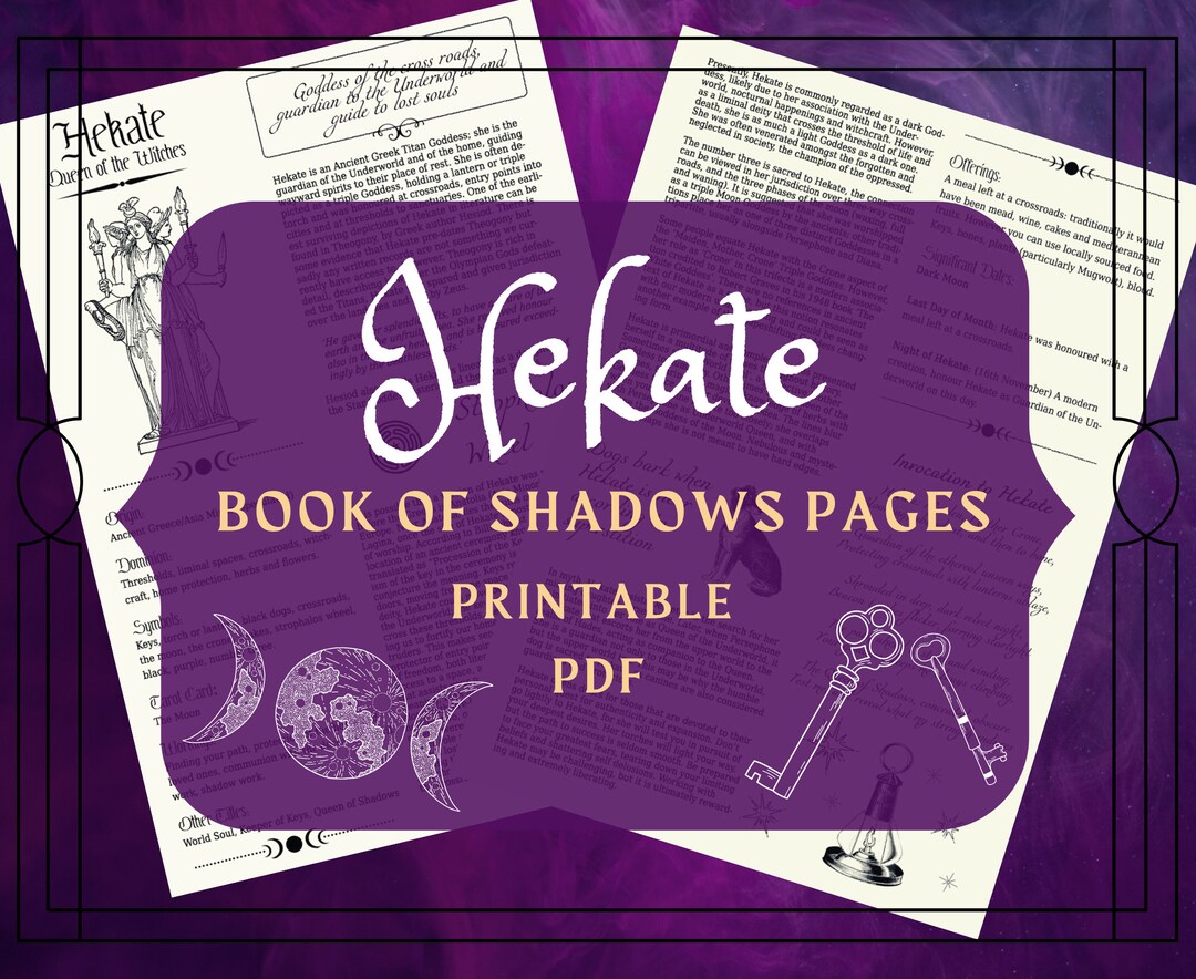 Hekate Printable Pages - Hekate Book of Shadows Pages - Dark Goddess ...