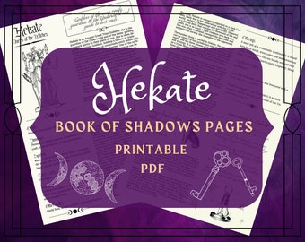 Hekate Printable Pages - Hekate Book of Shadows Pages - Dark Goddess Profile - Hecate Witchcraft - Greek Goddess Pages